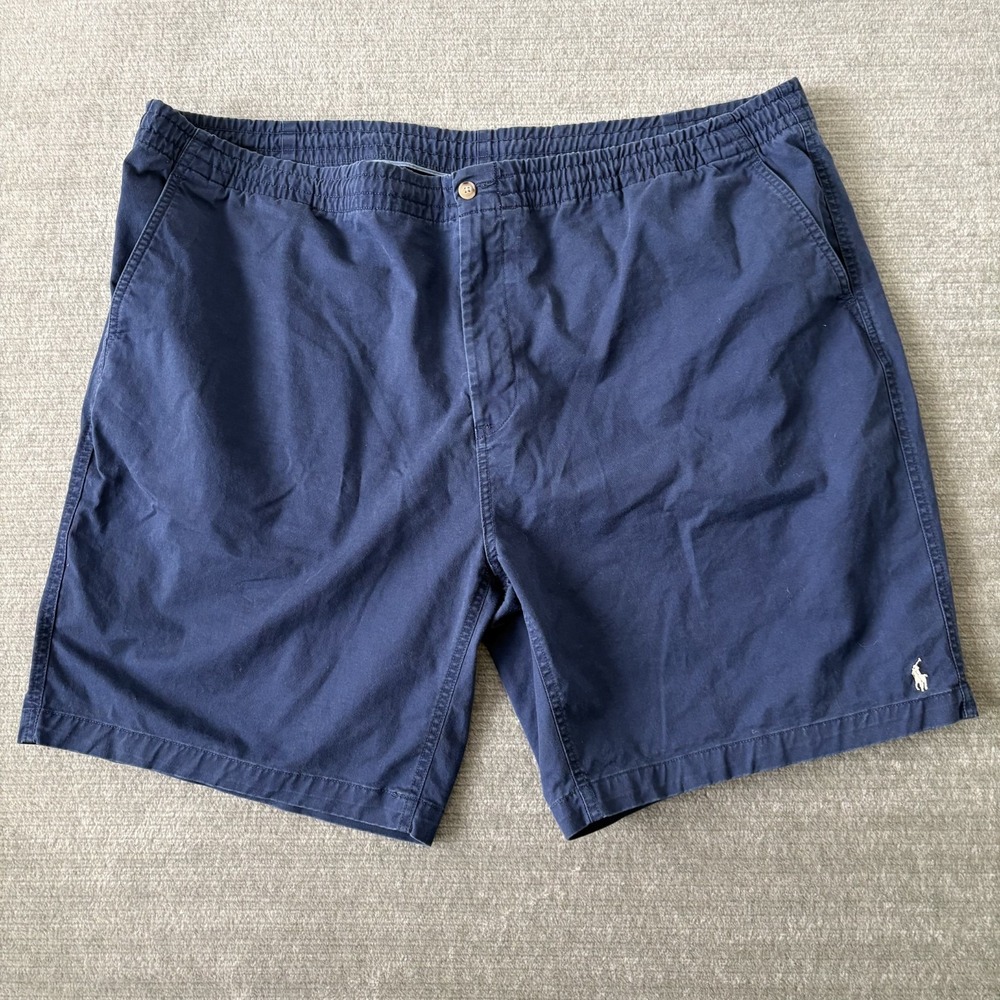 Polo Ralph Lauren Shorts Mens 3XLT Blue Flat Front 8" Inseam Classic Fit Preppy
